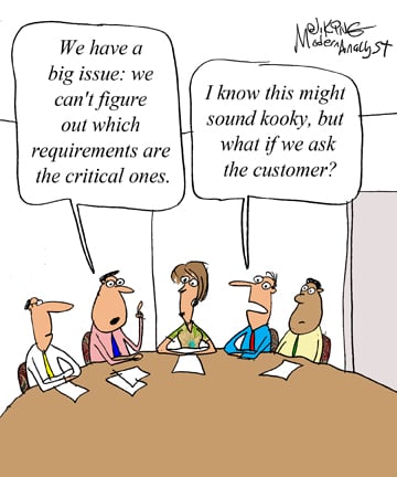 Humor - Cartoon: Identifying the Critical Requirements